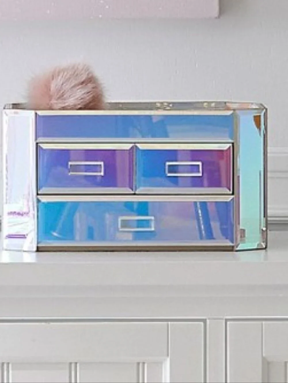 Pottery Barn Teen Iridescent Mirrored Jewelry & Makeup Organizer - Multi-Drawer